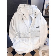 批发刺绣  防晒面料】<b class='q'>夏</b>天户外运动防晒衣男女连帽冲锋衣宽松薄款外套