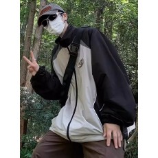 批发防晒衣金属】撞色运动男<b class='q'>夏</b>季薄款立领夹克美式机能户外冲锋衣外套