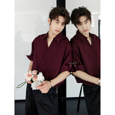 批发男装<b class='q'>夏</b>季新款纯色衬衣休闲简约潮流短袖衬衫男时尚