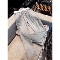 批发<b class='q'>亚麻</b> 刺绣】凉感透气裤子男夏薄款冰丝垂感直筒裤宽松阔腿休闲裤