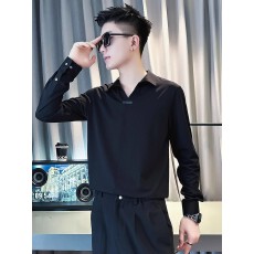 批发新中式长袖衬衫男春季潮牌痞帅男装衬衣2025新款男士休闲春装上衣