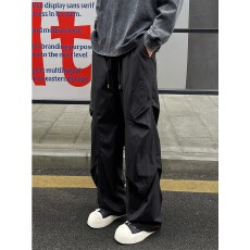 批发美式斜切伞兵工装裤男<b class='q'>夏</b>季薄款防晒速干冲锋裤子冰丝阔腿直筒裤