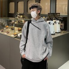 批发美式小众设计感拉链连帽卫衣男女款cleanfit潮牌<b class='q'>嘻哈</b>宽松休闲外套