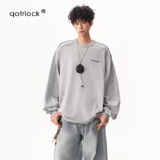 批发男装打底衫男2025秋季新款美式潮流圆领纯棉长袖t恤男潮流ins新款