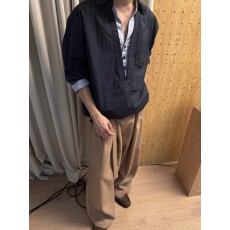 批发原版面料假两件<b class='q'>衬衫</b>】V领上衣男女老钱休闲宽松cleanfit<b class='q'>衬衣</b>外套