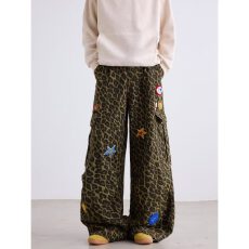 批发美式复古多口袋豹纹工装<b class='q'>裤</b>男<b class='q'>欧美</b>街头hiphop宽松休闲酷帅阔腿<b class='q'>裤</b>子