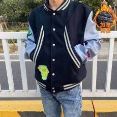 批发龙凤尼加棉刺绣】复古kiko徽章棒球<b class='q'>服</b>夹克男女秋冬季高街潮牌外套