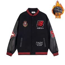 批发【加棉夹棉 龙凤尼面料刺绣】少年棒球<b class='q'>服</b>外套男春秋高街飞行夹克