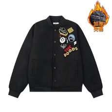 批发龙凤尼刺绣加厚夹棉】徽章字母棒球<b class='q'>服</b>外套男女冬宽松加厚高街夹克