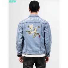 批发花<b class='q'>衬衫</b>国风仙鹤刺绣牛仔<b class='q'>衬衣</b>男士春秋潮牌设计感高端痞帅工装外套