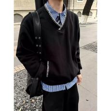 批发麦穗绣花卫衣】<b class='q'>男士</b>假两件卫衣条纹衬衫领长袖<b class='q'>t</b><b class='q'>恤</b>春秋<b class='q'>V领</b>体恤上衣