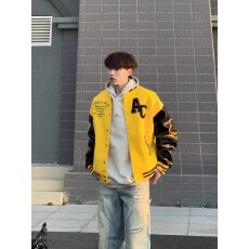 批发【龙凤尼毛巾绣夹克潮牌字母刺绣棒球<b class='q'>服</b>男春秋高街宽松休闲外套