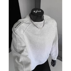 批发美式重磅解构圆领<b class='q'>T</b><b class='q'>恤</b>卫衣男女时尚潮休闲宽松<b class='q'>大码</b>百搭打底衫上衣