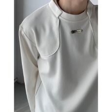 批发高质量重磅棉质长袖t恤男女宽松202潮牌秋冬休闲设计感情侣上衣