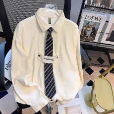 批发【 灯芯绒长袖<b class='q'>衬衫</b> 男长袖春秋款日系潮流学生休闲外套高级感