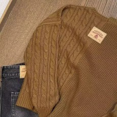 批发鹿毛绒不规则拼接】秋冬高级感毛衣男日系圆领上衣简约加厚<b class='q'>针织衫</b>