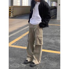 批发洗水工装裤】伞兵vibe工装裤男直筒阔腿水洗多口袋解构休闲<b class='q'>裤子</b>男