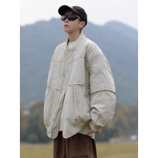 批发【工装<b class='q'>棉衣</b>】冬季纯色拼接棒球棉服男生宽松加厚保暖外套情侣