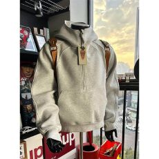 批发【350克华棉复绒高领连帽卫衣男款春<b class='q'>秋</b>季半拉链潮牌夹克外套