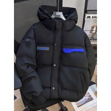 批发【手塞棉韩系简约拼色连帽棉衣男生加厚宽松休闲面包服子外套