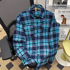 批发【棉格秋季超火的格子长袖<b class='q'>衬衫</b>女秋季潮学生宽松个性潮牌