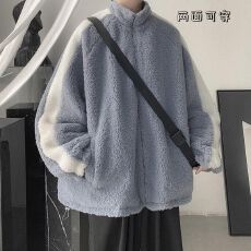 批发【棉衣羊羔300克两面外套法摇粒绒男冬季韩版宽松外套