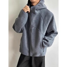 摇粒绒重磅摇粒绒连帽卫衣男秋冬慵懒开衫外套加厚保暖