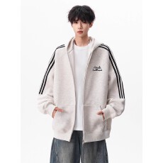 批发【华棉350克】连帽开衫卫衣男春<b class='q'>秋</b>宽松休闲高街拉链百搭外套情侣