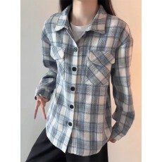 批发【原版毛呢】格子常青树<b class='q'>衬衫</b>男女秋冬季工装呢子外套加厚<b class='q'>衬衣</b>情侣