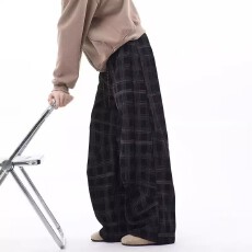 批发【立体包边灯芯绒宽松艺汐先生休闲裤男<b class='q'>韩版</b>坠感阔腿拖地休闲长裤