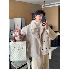 批发老钱风毛呢棉服座山雕】夹克男前卫棉衣男装潮流宽松保暖夹棉外套