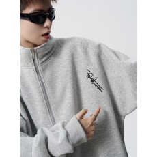 批发华棉复合400克】开衫元宝卫衣男款冬季刺绣情侣外套休闲立领夹克