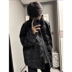 批发原版高质量】冬季正派压褶立领棉衣男生宽松百搭加厚纯色棉服外套