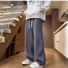 批发原版质量】<b class='q'>春</b>秋华宇糯米裤阔腿裤男女窄版直筒裤高腰情侣拖地长裤