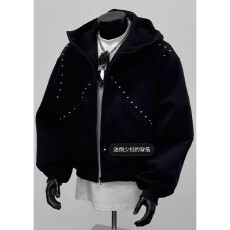 批发重磅潮宝空气层开衫连帽卫衣男<b class='q'>冬</b>休闲运动风百搭高级感外套上衣