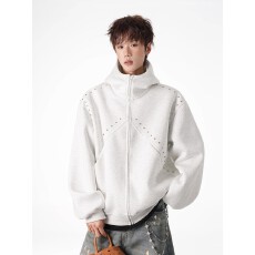 批发重磅潮宝空气层开衫连帽卫衣男<b class='q'>冬</b>休闲运动风百搭高级感外套上衣