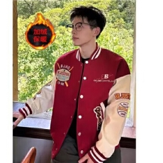 批发秋<b class='q'>冬</b>乐万邦棒球服外套男女上衣熊猫刺绣章仔个性情侣撞色学生潮牌