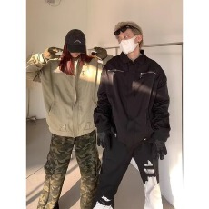 批发原版复合双层】美式乐万邦高街短款工装夹克男女春秋季设计感外套