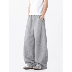 批发薄款白茶与玫瑰美式弯刀裤男<b class='q'>春</b>秋宽松阔腿休闲拖地长裤子情侣潮