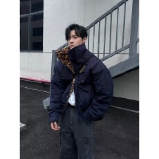 批发2025前言潮牌棉服男装冬季保暖防寒简约时尚高品质大码无帽外套男