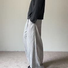 批发美式B计划设计感<b class='q'>春</b>秋季新款青年男女长裤肌理感条纹褶皱休闲西裤