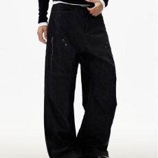 批发美式乐万邦直筒工装裤男女潮牌宽松休闲百搭显瘦修身阔腿裤子秋冬