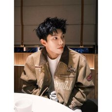 批发双层斜纹水印】水洗众优汇短款上衣牛仔底特律工装夹克秋季外套男