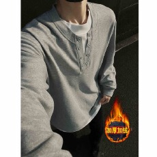 批发【加绒加厚】<b class='q'>韩版</b>光年宽松加绒加厚冬季休闲卫衣<b class='q'>男</b>打底上衣套头潮