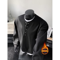 批发加绒加厚<b class='q'>韩版</b>光年宽松加绒加厚冬季休闲卫衣<b class='q'>男</b>打底上衣套头潮