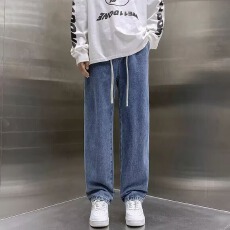批发百搭牛仔先生<b class='q'>牛仔裤</b><b class='q'>男</b>春秋水洗复古做旧纹理直筒休闲vintage长裤