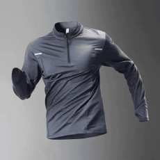 直贡呢训练宾库顿速干衣男t恤田径健身衣长袖半拉链上衣运动衫