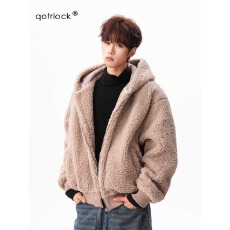 批发羊羔毛棉服】连帽潮乐邦加厚外套男冬季情侣高街宽松保暖棉衣棉袄