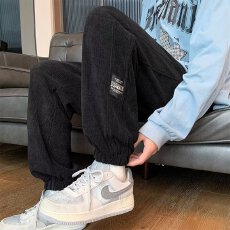 批发灯芯绒潮流坊男春秋季运动休闲长裤潮牌秋<b class='q'>冬</b>直筒裤美式宽松阔腿裤