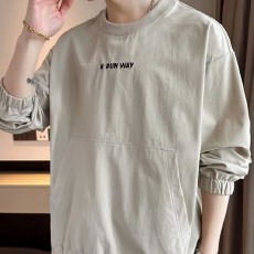 批发圆领缘创卫衣男春秋冬2025新款宽松套头上衣百搭帅气外套长袖t恤